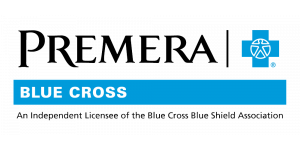 Premera Blue Cross. Un Licenciatario Independiente de la Asociación Blue Cross Blue Shield. Logo.