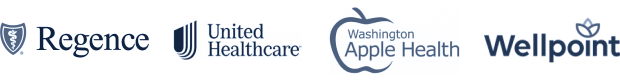 regence, united healthcare, Washington Apple Health, and Wellpoint logos