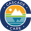 Cascade Care logo. A blue letter "c" surrounding a mountain graphic.