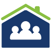 A house with people in it icon